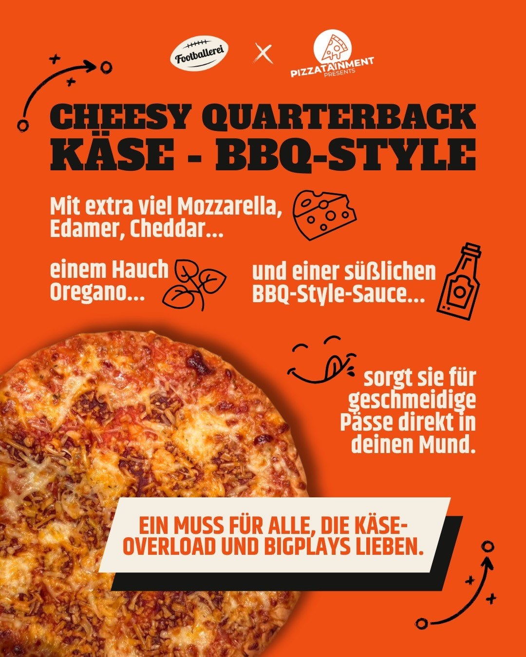 Social-Motiv zur Sorte Cheesy Quarterback: Käse, BBQ-Style